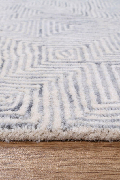 Celine Maze Grey Wool Rug