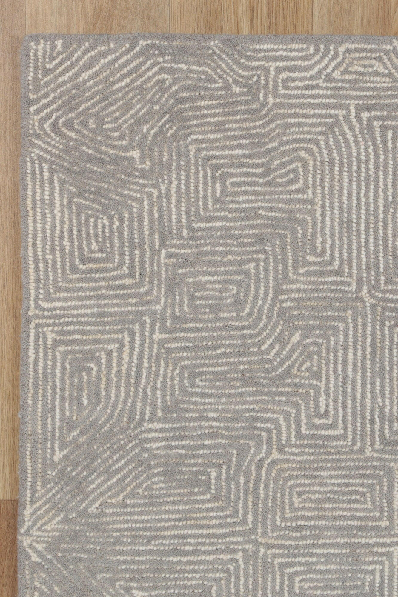 Celine Maze Ash Wool Rug