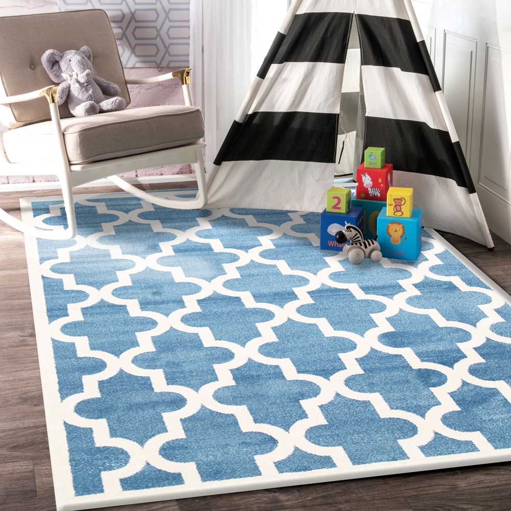 Lattice Pattern Blue White