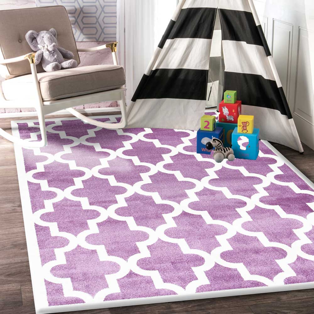 Lattice Pattern Violet Pink White