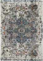 Roman Mosaic Medallion Grey Turquoise Rug