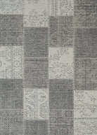 Bohemian patchwork grey distressed rug