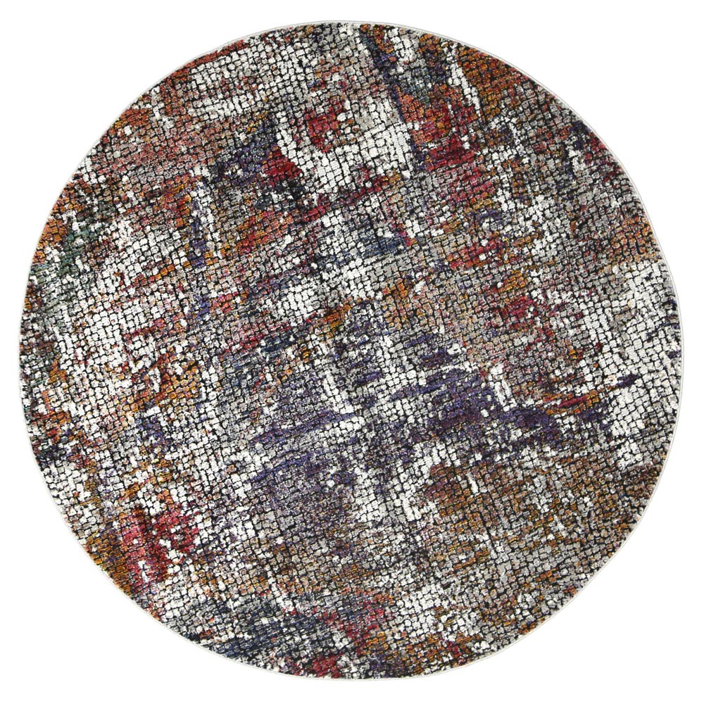 Roman Mosaic Solid Multi Round Rug