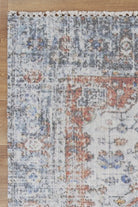 Agora Classic Blue & Terracotta Wool Rug corner photo