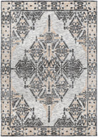 Alayah Ornamental Charcoal & Beige Rug aerial product shot