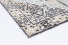 Alayah Ornamental Charcoal & Beige Rug coroner photo on white background