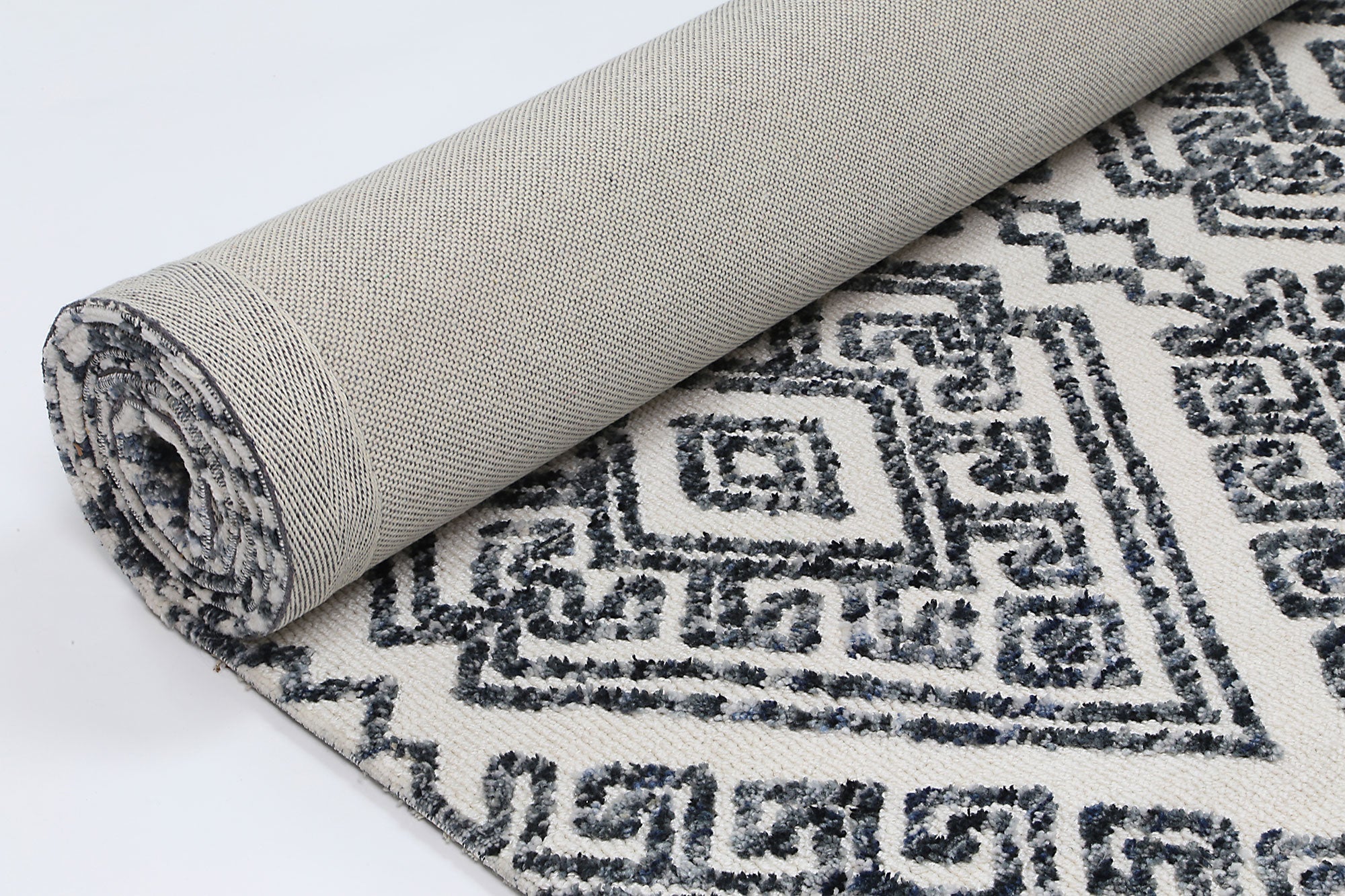 Alayah Diamond Grey Rug rolled shot