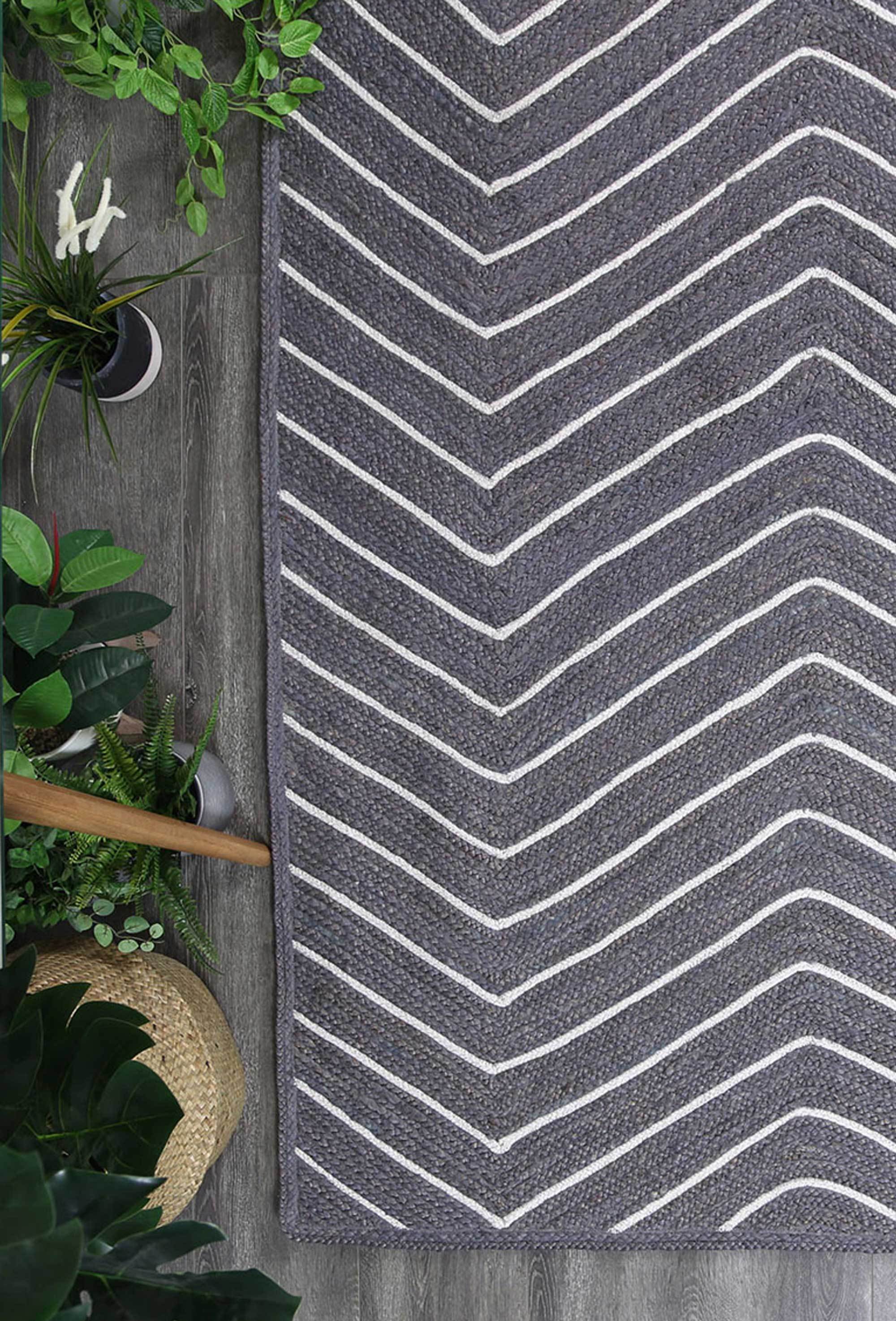 Artisan Natural Chevron Grey Rug