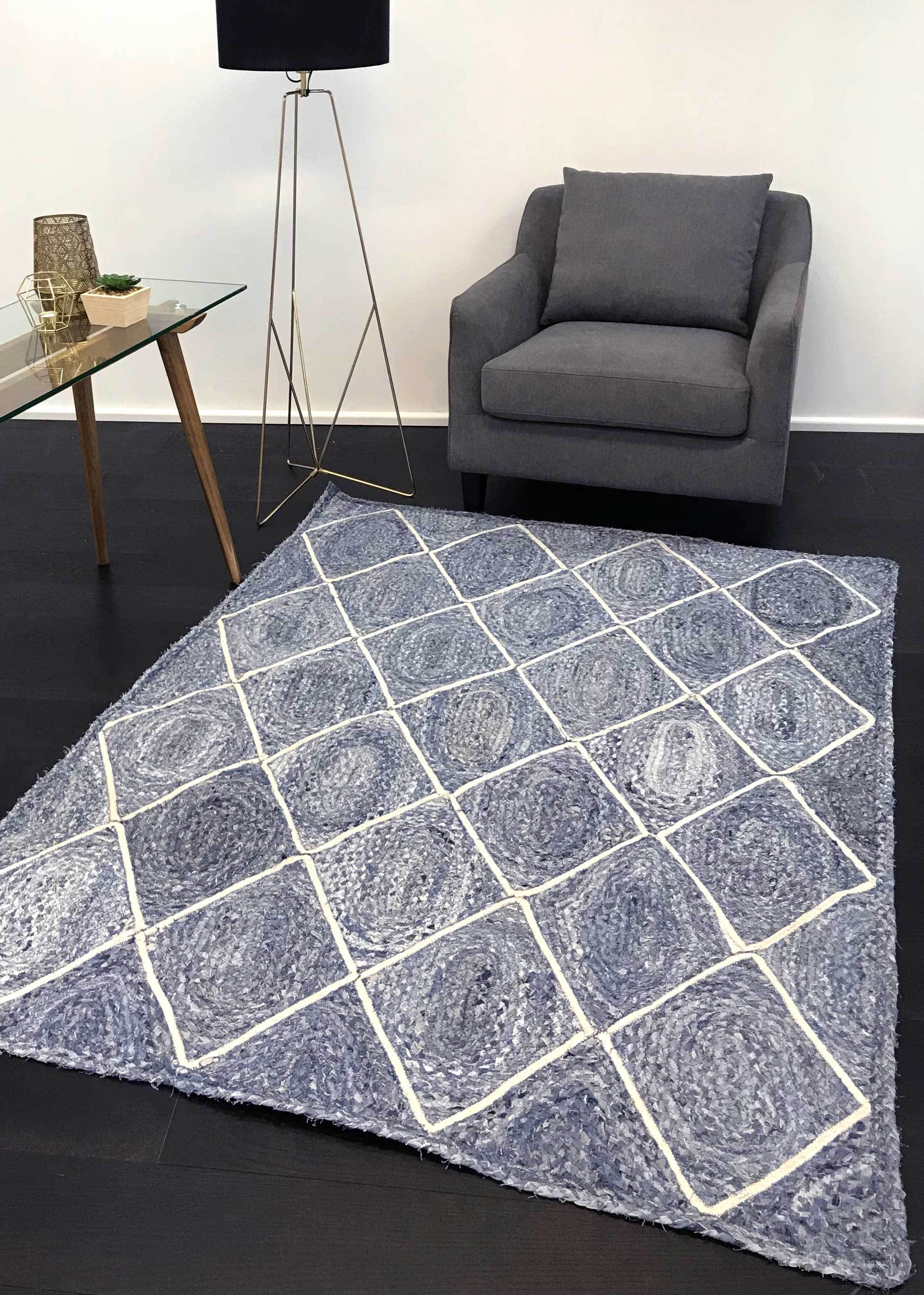 Artisan Natural Diamond Denim Rug