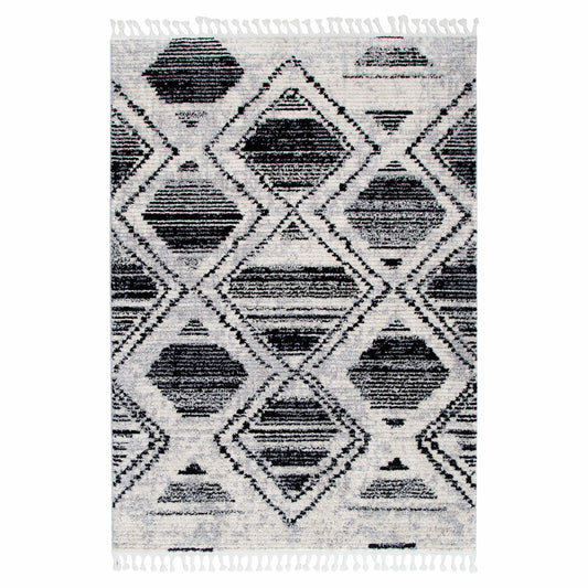 Hudson Diamond Black & White Geometric Rug