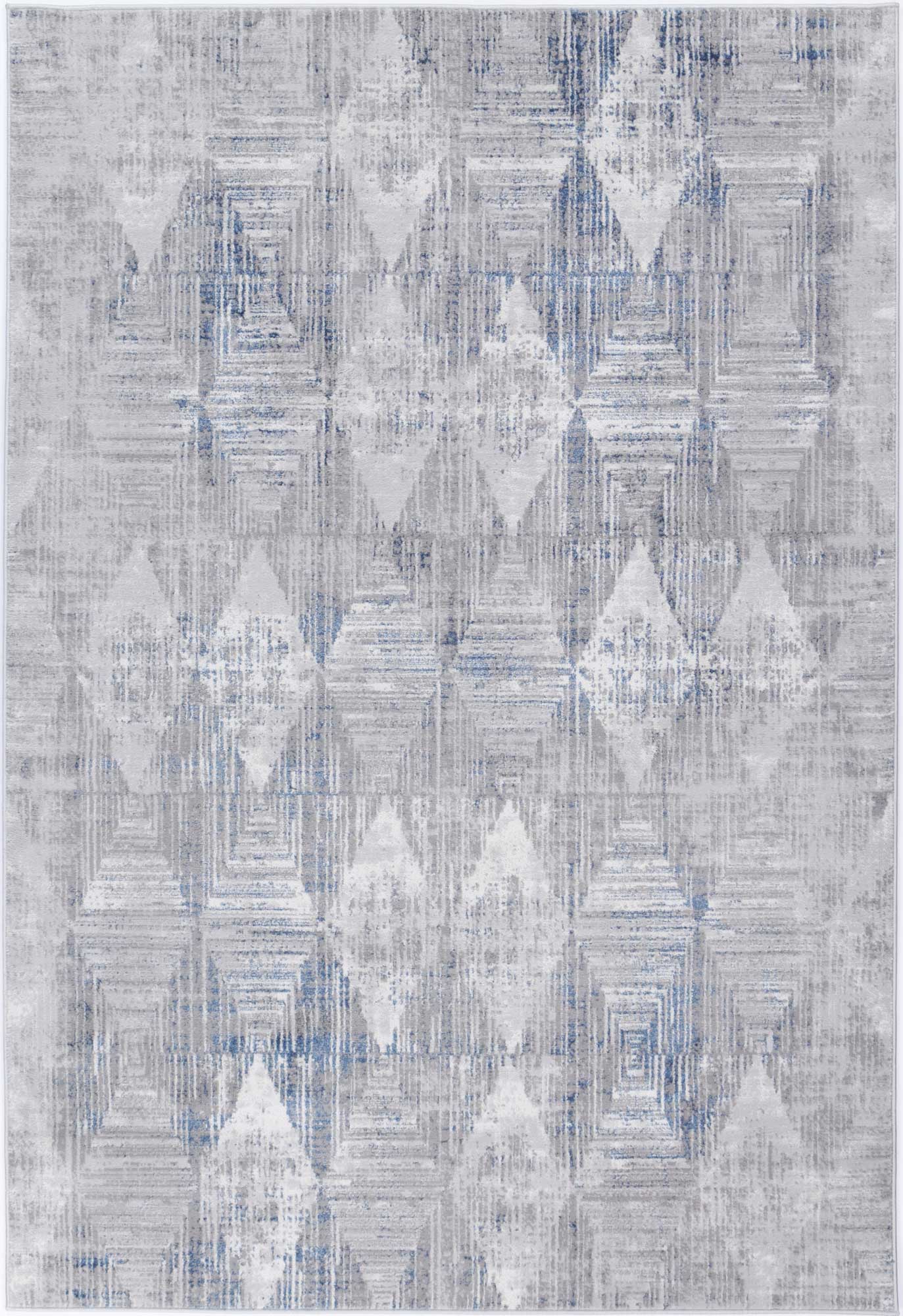 Almada indigo and ash Diamond Rug