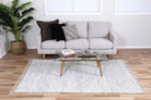 Metro Modern White Leather Rug