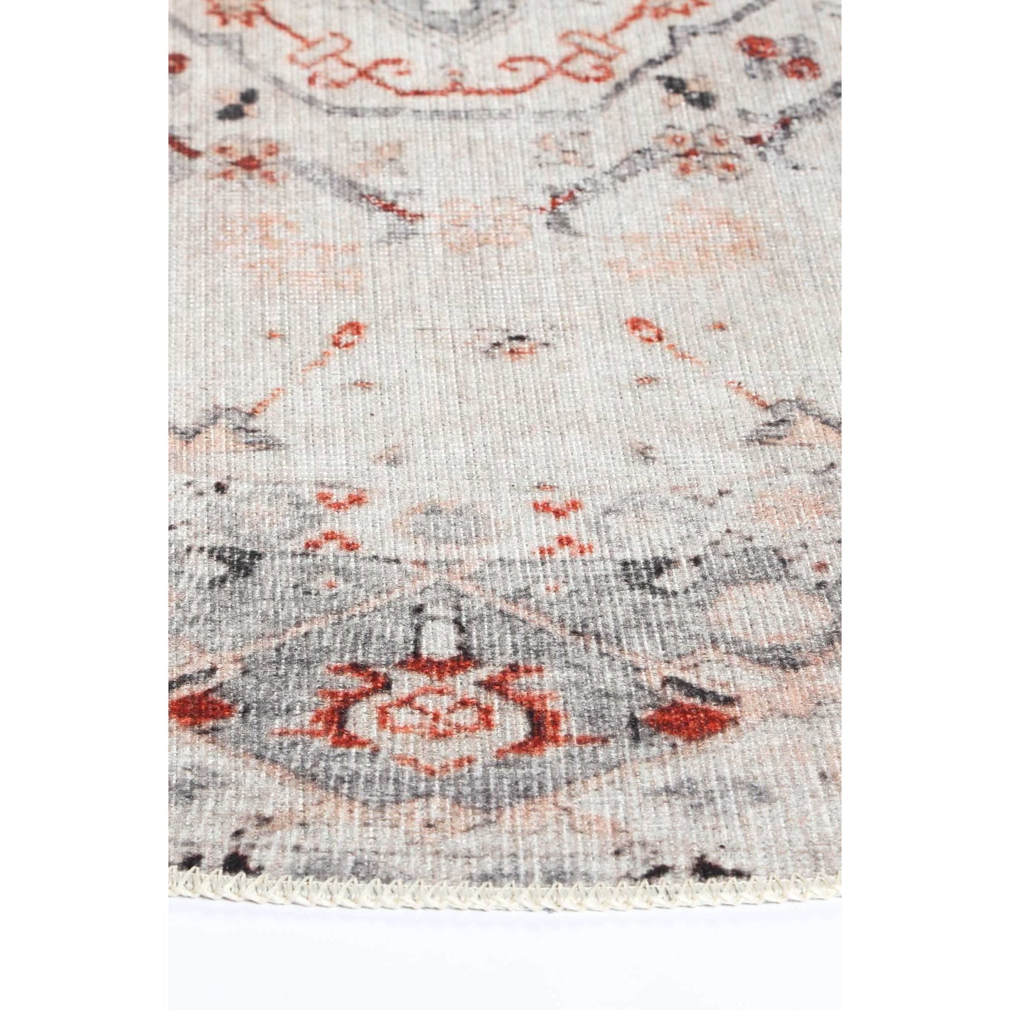 Close-up side view of the Sauville Rug, emphasising its quality construction from recycled cotton