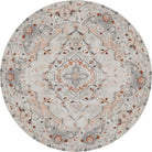 Machine-washable Sauville Blush Multi Round Rug with Nano Wipe technology for easy cleanups.