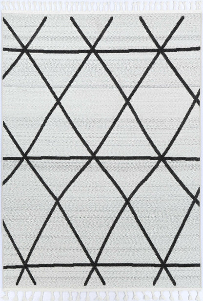 Glimmer Trojan Geometric Ivory and Anthracite Rug