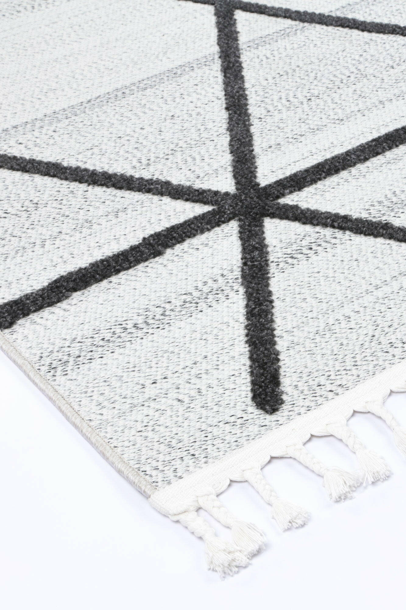 Glimmer Trojan Geometric Ivory and Anthracite Rug