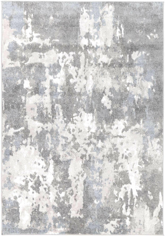 Ermina Abstract Grey and Blue Rug