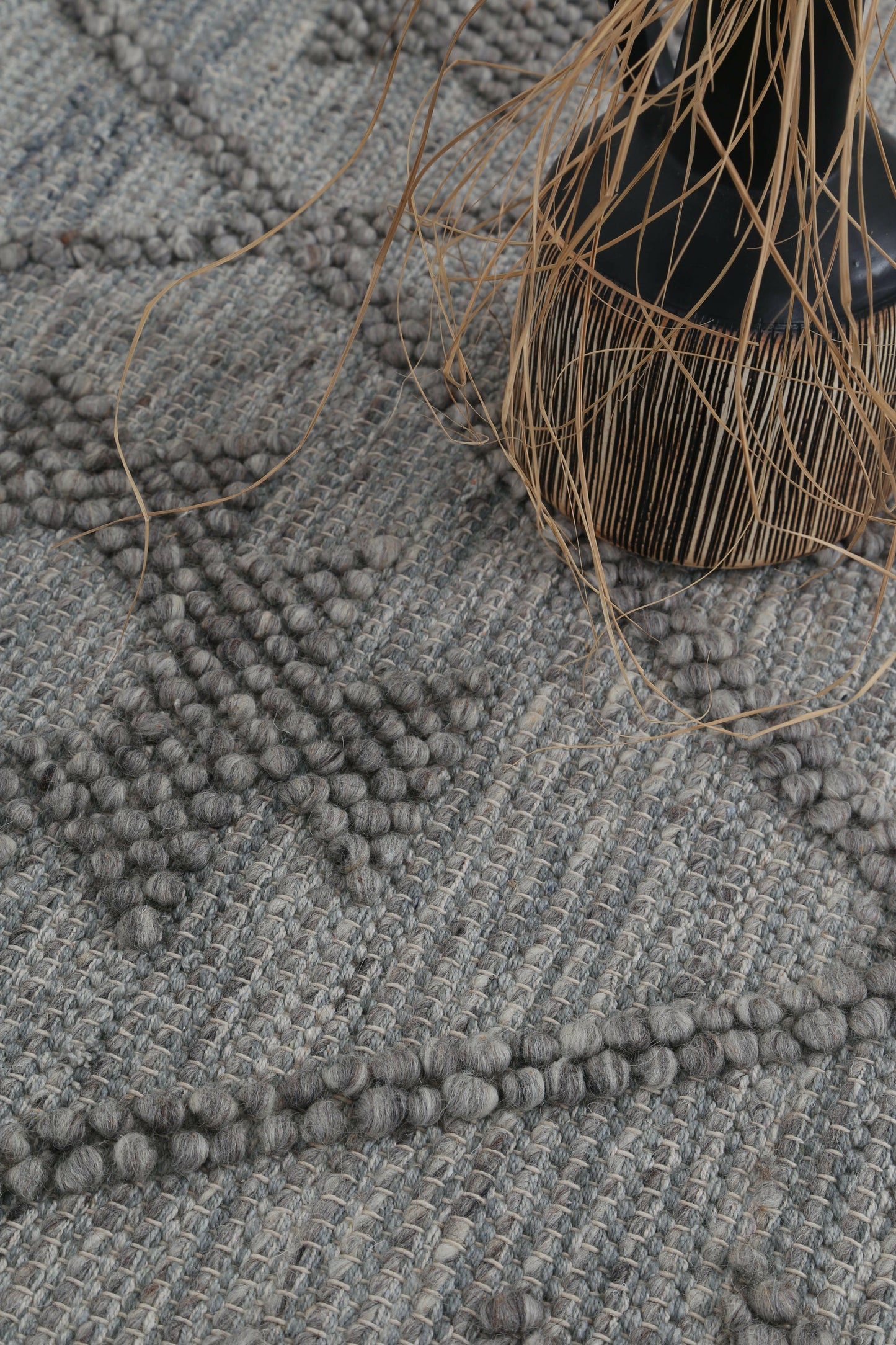 Aurelia Geometric Grey Multi Wool Rug